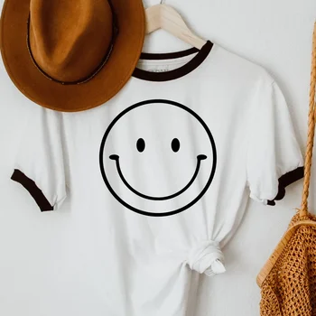 Sugarbaby Smiley Nägu Vintage T-särk Inspireeritud Graafilisi Tee Ringer t-särk, Lühikese varrukaga, kanna Mood Tumblr Puuvill tshirts Tilk Laeva