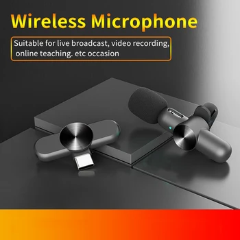 Lavalier Traadita Mikrofon koos Laadimise Kasti Müra Vähendamise Kaasaskantav Mini Revääri Mic iPhone/Android Live Broadcast Uus 9