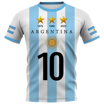 Retro Argentina 1986. Aasta Maradona Nr 10 Jersey, Argentina on Kolm Tärni Messi Nr 10 Jersey, 3D-Printimine Rolli Mängib Jersey T-särk