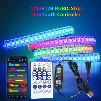 WS2812B LED Ribad Tuled 1M-5M WS2812 USB-5050 RGB-Bluetooth-Infrapuna-Kaugjuhtimispult Luces Paindlik Lamp Diood Videofilmide Festival 2