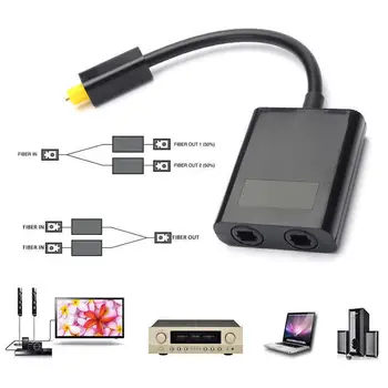 Optiline Digitaalne Audio Cable Splitter Adapter 2 Teed SPDIF Toslink 1, 2 Välja Hub 16
