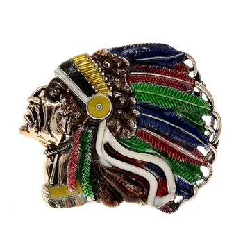 CINDY XIANG Indian Chief Pea Sõle Uus Disain Vintage-Moe Pin Sulg Stiilis Kõrge Kvaliteediga Karv Tarvikud Multi-värv 3