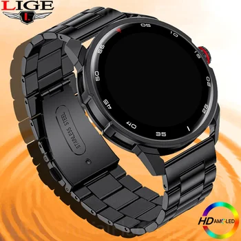 LIGE AMOLED Smart Watch Meeste Käekell 1.32 Tolline HD Bluetooth Digital Kellad sportliku Tegevuse Tracker Smartwatch Android ja iOS 1