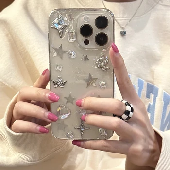 Retro Art Kuju Glitter Telefon Case For iPhone 11 13 12 14 Pro XS Max XR X Hot Star Litrid Põrutuskindel Selge Pehme Kaas Funda