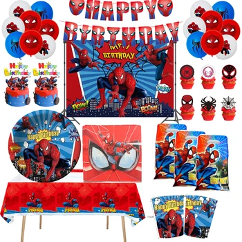 Spiderman Pool Baby Shower Paber Cup Plaat Õled Laudlina Lapsed Poiss Sünnipäeva Set Decoration Asjade Kingitused Mänguasi Super Kangelane 11