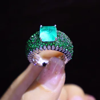 ZOCA Uus 10mm Smaragd Kivi Luksus 925 Sterling Hõbe Paar Ringi Pulmapidu Kleit Naiste Kingitus Accessori Ehted 9