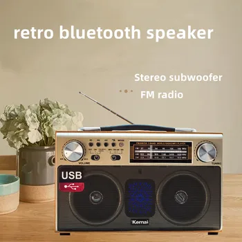 Puidust juhtmevaba bluetooth kõlar retro kaasaskantav kodu tri-band FM-raadio subwoofer stereo toetada TF-kaardi /USB/AUX caixa de som