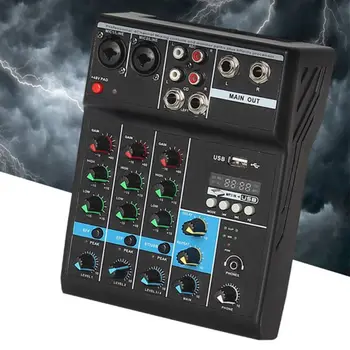 Professionaalne Mixer 4 Kanalit Bluetooth, Sound Mixing Console Jaoks Karaoke Audio DJ Controller Interface Digitaalse Tabel Uus Kaart 9
