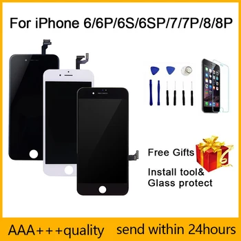 AAA-Kvaliteediga LCD-Ekraan, iPhone 6 6S 7 8 Plus Puutetundlik Ekraan, Digitizer iPhone 6P 6SP 7P 8P Assamblee Asendamine Kingitused 5