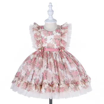 Hetiso Lolita Beebi Tüdrukud Dress Tikandid Printsess Tüdrukud-Lapsed 1. Sünnipäeva Riided Vastsündinud Hommikumantlid Tüdrukute Kleidid 3-10 Aastat 2