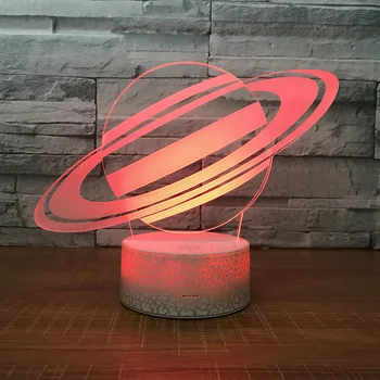 Saturn Universumi Öö Valgus Lambi 3D Sky Planeedi LED Lamp, 7 Värviline Tabel Lamp Lapsed Partei Kingitus Valge Alus koos Touch Lüliti 16