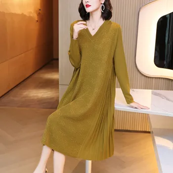 Sügis-Talvel Kootud Puuvillane Paks Soe Midi Kampsun Kleidid 2021 Korea Vintage Casual Pulloverid Rull -, Naiste Elegantne Bodycon Kampsunid 15