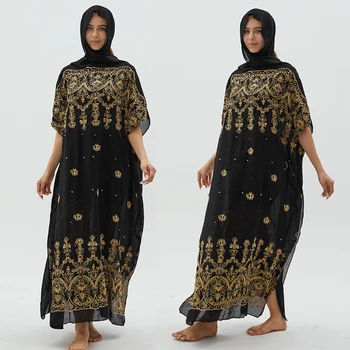 Sifonki Lähis-Ida Abaya Naiste Aafrika Rõivaid Tikitud Casul Turban Kleidid Traditsiooniline Saudi Maxi seal kaftan Dashiki KL03# 10
