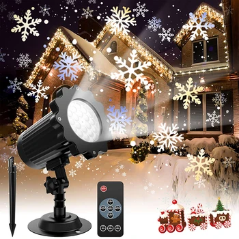 LED Jõulud aknas Projektor Lumehelves Laser Projektor Veekindel Lumi Põdrad Projektsioon Lamp Pool Jõulud Decor 16