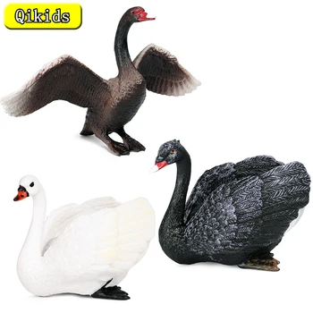 Uus Farm Wild Mudeli Simulatsiooni Must Luik White Swan Tegevus Arvandmed Lindude Loomade Eagle Figuriin Kääbus Armas Lapsed Mänguasjad, Kingitused 18