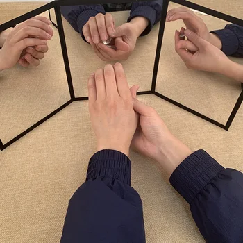 3-Way Mirror Magic Trikke Harjutada Peegli Mündi Kaart Magia Õppida Aksessuaar Professionaalne Mustkunstnik Lähedalt Etapp Illusioonid Trikk