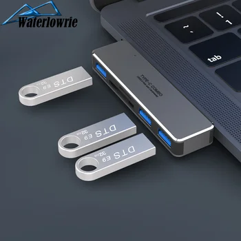 USB 3.0 Type-C-Hub Sülearvuti Adapter USB-C keskus koos TF SD Lugeja Pesa, PD iPad MacBook Pro Õhu Lenovo HP Dell ASUS ROG Sülearvuti