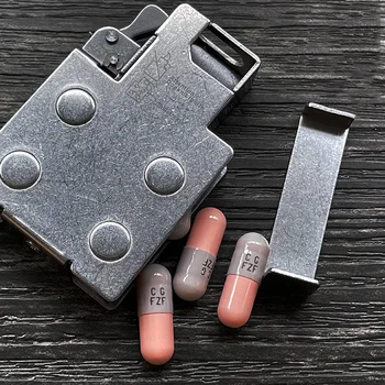 EDC Veekindel Pill Box Isiksuse Square Meditsiin seifi Roostevabast Terasest Pill Juhul Omanik Telkimine kaasaskantavas Tööriist 9