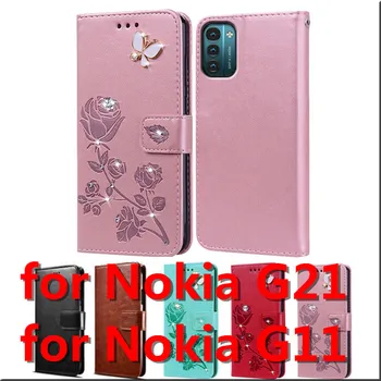 PU Nahast Telefoni puhul Nokia G21 / G11 Flip Case Business Rahakott Juhul, Pehme Kaas 6