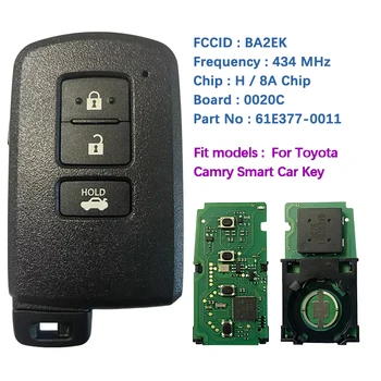 CN007118 Järelturu 3 Nuppu Smart Key Toyota Camry 434 MHz Krüpto Mudel BA2EK Osa Nr 89904-42180 61E377-0011 7