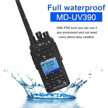 TYT MD-UV390 DMR-Raadiojaama 5W Walkie Talkie MD-390 IP67, Veekindel 136-174MHz & 400-480MHz Dual Ajal Dlot Digitaalne Raadio