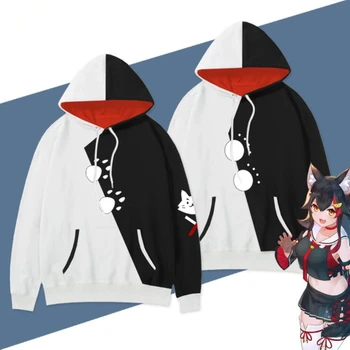 Hololive Ookami Mio Anime Cosplay Kostüüm Täiskasvanud Unisex Puuvillane Topp Kapuutsiga Kampsun Mantel Pusad 1