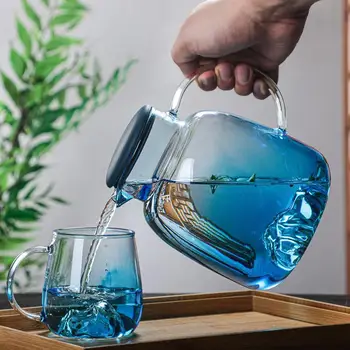 1.8 L Blue Mountain Klaasi Veega Potti Suure Mahutavusega kuumakindel Plahvatus-Tõend, Veekeetja Kohvi Kruus Tee Tassi Kontor