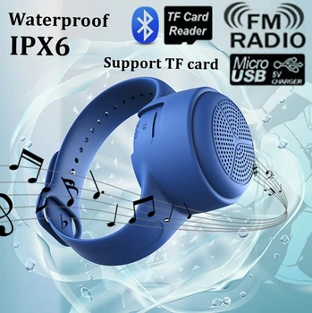 2022 Uus Kantavad Traadita Vaadata Audio Sweatproof Veekindel Mini Portable Card Käevõru Bluetooth Kõlar Vabaõhuspordi 10