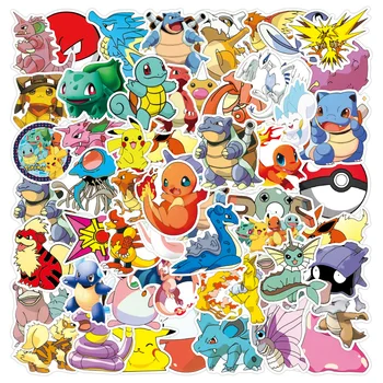 50tk Kawaii Anime Pokemon Kleebised Pikachu Kleebised, Sülearvuti Kohver Rula Kitarr Telefon Cartoon Kleebised Kid Kingitus, Mänguasjad 9