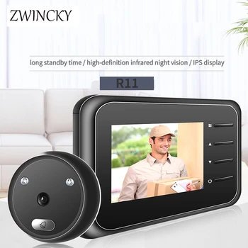 ZWINCKY Video Peephole Uksekell Kaamera Video-silma Auto Record Elektroonilise Öösel Ringi Vaadata Digitaalne Ukse Vaataja Kanne Home Security 8