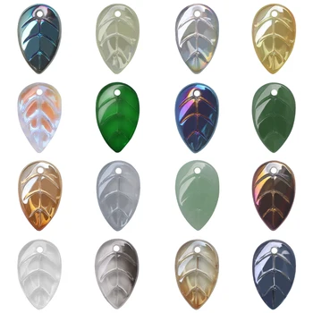 ZHUBI Uus Leaf Kroonlehed 10x18mm 50tk/Palju klaashelmed Leaf Võlusid Ehted, Muutes Materjali DIY Crafts Pearl Helmed Kaunistamiseks