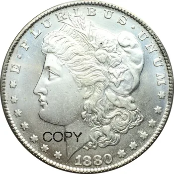 Tagastamatu Riikide Cupronickel Mündi 1880 CC hõbetatud Morgan Üks Dollar Koopia Mündid 3