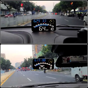 Auto Universal HUD Head-up Display GPS Ületamise Alarm Läbisõit Statistika Laius-ja Pikkuskraad Auto Ekraan Lahe Instrument 4
