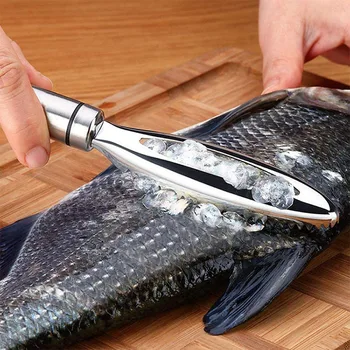 Köök tarvikud roostevabast terasest kala kaalud kraapides riiv quick release kala puhastamine peeler kala luu kraapides tööriist 3