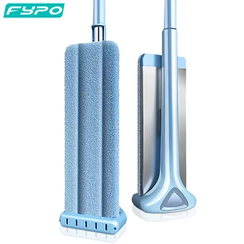 FYPO Alumiinium Korter Pigistada Mop,Kodune Köök Põranda Mop Lõikamine Puhastus, Pleki Vaba Käsi Pestes Microfiber Magic Mop Stick 3