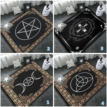 Anime Altari Tarot-Kaardi Magic Kogumist, Moon Wicca Saatanlik Ala Vaipa Goth Decor Õudne Tähed ja Kuu Varjatud Vaip Nõidus 2