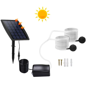 Tiigi Aerator Solar Powered Air Pump Komplekt 2,5 w Päikese Paneeli 3 Tööpäeva Režiimid Air Pump Õhu Voolikud Ja Tuulutamine Kivide Aed 9