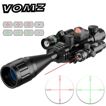 Jahindus 6-24x50 AOEG Rangefinder Püss Reguleerimisala Holograafiline 4 Reticle Silmist Red Dot Roheline Laser Combo Riflescope Ar15 6