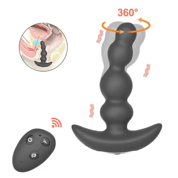 360 Kraadi Vibreeriv Eesnäärme Massager Pöörleva Anal Plug Vibraator Helmed Mees Masturbator Butt Plug Vibraatorid Sugu Mänguasjad Meestele 3