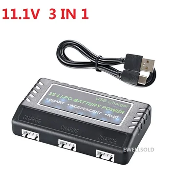 11.1 V LI-Po Akulaadija USB 800MA Kompaktne 3 in1 Smart Kiire Laadija ja Balancer Laadija 3S Batteris RC Mänguasjad Auto Wltoys V950 11