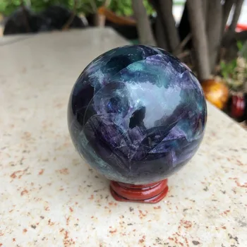 1tk looduslik kristall fluoriidimaardlat pall ilus dekoratiivne palli 8