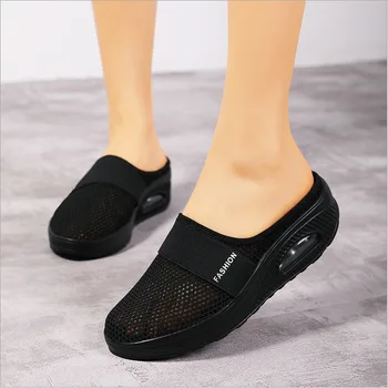 Naiste Ranna Sandaalid 2022 Suvel Hingav Võrgusilma Naiste Sussid Poole Lohistage Platvorm Sandaalid Suurus 43 Naiste Kingad Zapatos Mujer 2