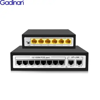 Gadinan 4CH 8CH Võrgustik, 48V POE Switch Ethernet 8 Ports IEEE 802.3 af/at IP kaamera/Wireless AP/CCTV kaamera süsteem