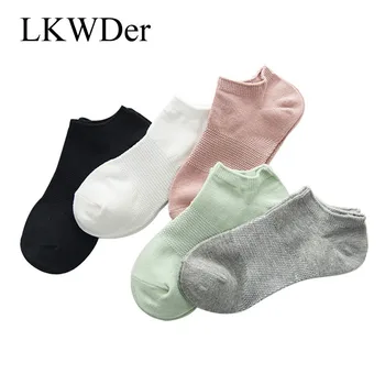 LKWDer 5 Paari Naiste Vabaaja Puuvillane Lühikesed Sokid Daamid Lühike College Hingav Mugavuse Trendikas Jaapani Korea Pahkluu Sokid 6