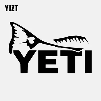 YJZT 16.4 CM*10.1 CM Auto Yeti Kleebis Kala-Jahi-Vinüül Decal Auto Kleebis Decor Must/Hõbe), C24-0580 15