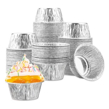 150 Tk Alumiinium Foolium Cupcake Tassi Ramekin Muffin Küpsetamine Tassi Ühekordselt Muffin Vooderdus Ramekin Omanikud Tassi Alumiinium Cupcake 6