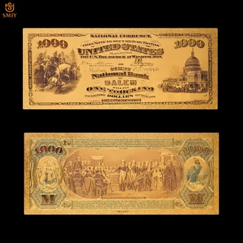1875 MEID Suveniiride Kuld Pangatähtede $1000 Dollari Värv kullatud Raha Pangatähtede Paberi Kogumine 9