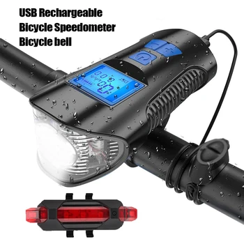 Jalgratta Bell Tuled LED USB Laetav Jalgratta Spidomeeter Esitulede odomeetri Näit Veekindel Ees Valgus Sobib Kõikidele Jalgratta