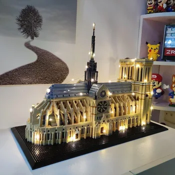 7380pcs+ Prantsusmaa Notre-Dame de Paris, ehitusplokid Maailma Kuulsa Kiriku Arhitektuur Micro Diamond Plokid Mänguasi Lapsele Kingitus 4