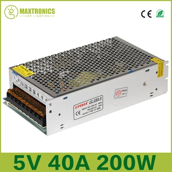 Parima kvaliteediga 5V 40A 200W Lülitus Toide Draiver LED Riba AC 110-240V Input DC 5V Tasuta shipping 10